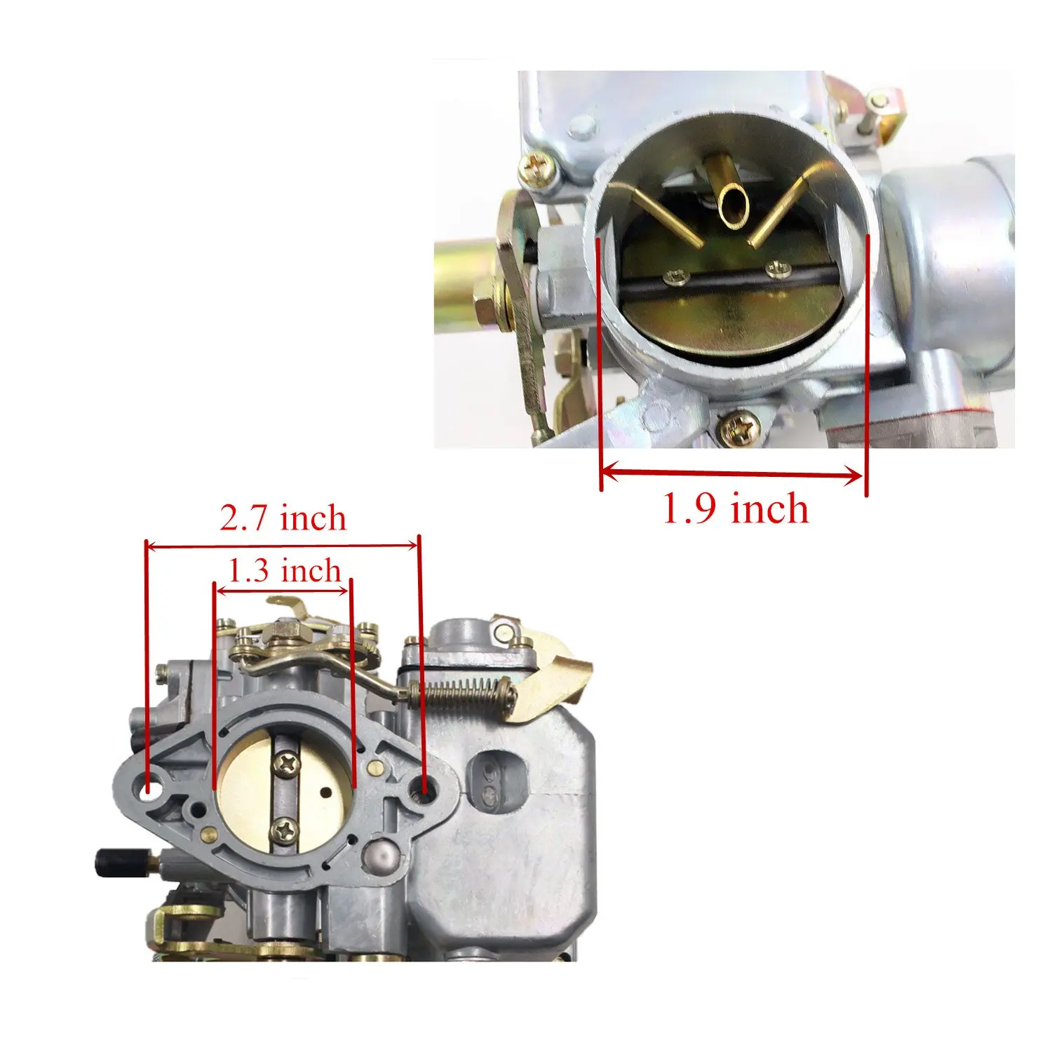 Carburetor for VW Beetles 1971-1979 Dual Port 1600cc Engine with 12V Electric Choke Replaces 34 PICT-3 113129031K 98-1289-B