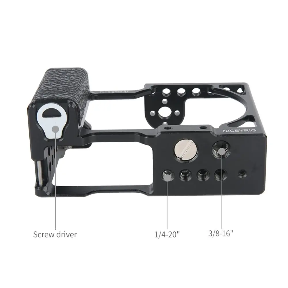 Niceyrig Sigma FP Dedicate Camera Cage Stabilization With Wooden Grip Screwdriver Black 344