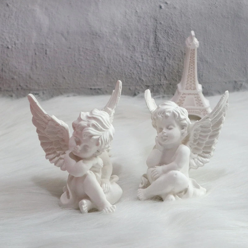 Silicone Mold 3D Cute Sleepling Angel Baby Candle Mould For DIY Candle Soap Molds Plaster Aroma Making Tool Clay Crafts