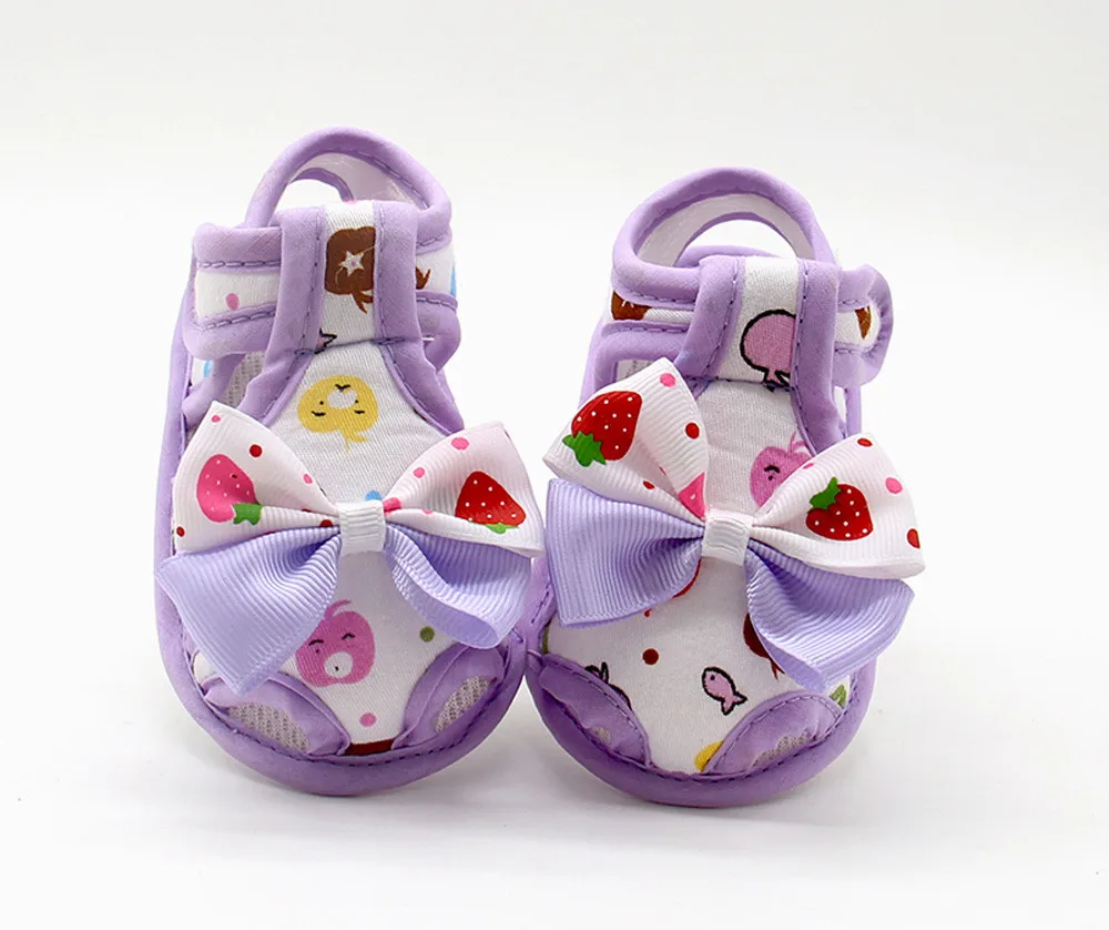 Baby Girl Sandals Newborn Infant Baby Girls Summer Bow Soft Sole Toddler Anti-slip Shoes Sandals Shoes For Newborns Sandalias