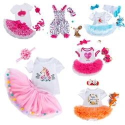 Many Different Styles 50-58CM Doll Dress Reborn Baby Doll Clothes High Quality Dress All Cotton Clothes With Hairband