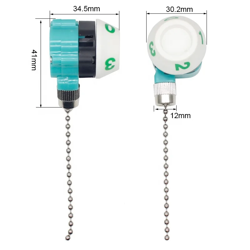 Zing Ear ZE-208M Replacement 3 Speed 4 Wire  Control Ceiling Fan Switch