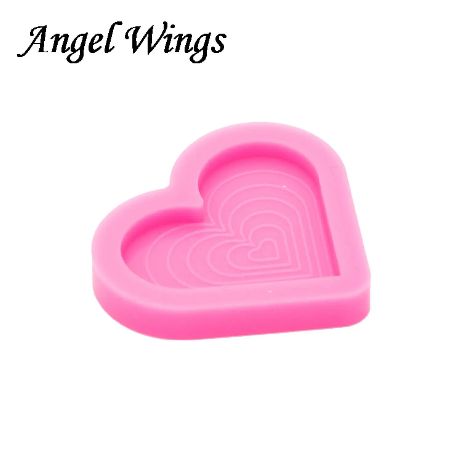 Shiny Heart Resin fits on a 1.5/1.7 inch badge reel Mould, Silicone Molds, Epoxy Mold DIY Jewelry, Not sticky DY0712