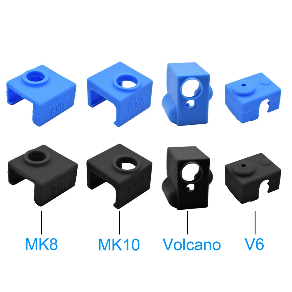 

3D Printer Parts V6/MK7 MK8 MK9/MK10/Volnaco Heater Block Protective Silicone Socks Insulation Cover For Hot End Heat Block