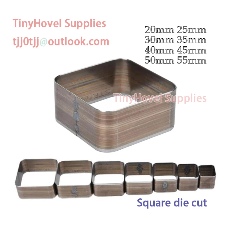 Steel Rule Die Cut Square Cutting Mold for Leather, Steel Square Punch Cutter for Leather Crafts, 2mm-50mm, BM195