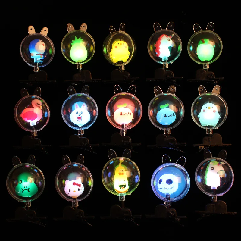 Glow in the Dark Toy Cute Flash Children's Headdress Hair Band Hairpin Luminous Transparent Ball Girls' Decorative Props Gift