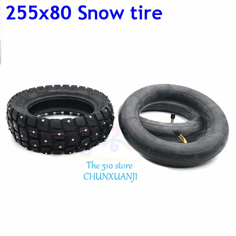 10x3 Inch Off Road Snow Tire Anti Skid Thickening Pneumatic Tube Tyre for Electric Scooter Speedual Grace 10 Zero 10X 255x80