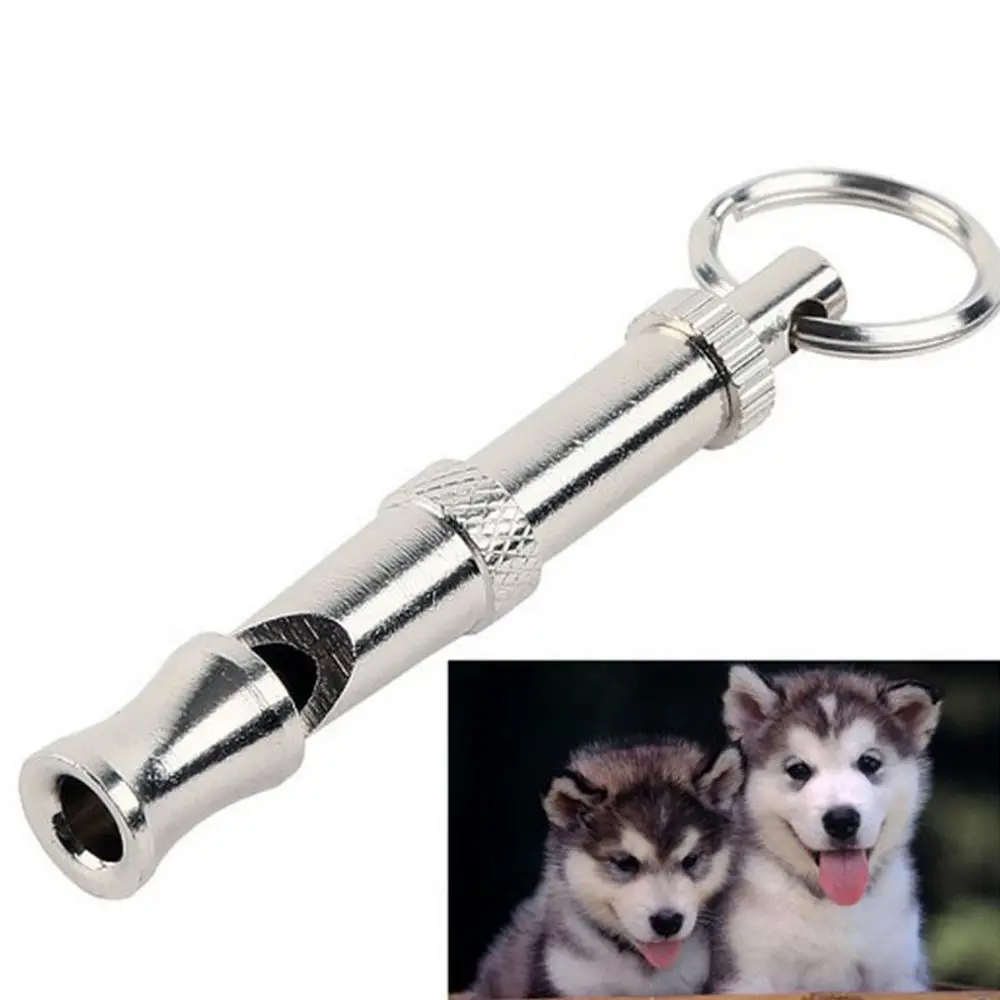 1Pcs Puppy Pet Dog Cat Whistle Two tone Ultrasonic Flute Stop Barking Ultrasonic Sound Repeller Pets Training Supplies Keychain