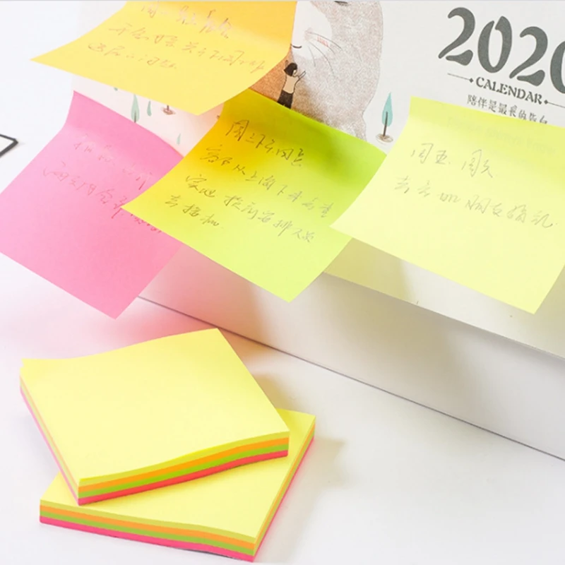 

Waterproof Self-Sticky Notes, Translucent Color Memo Pad, Office and School Supplies, 100 Sheets, 75x75mm