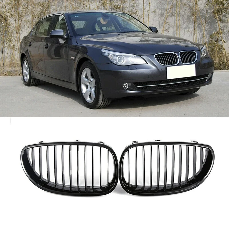 E60 Grill Front Kidney Sport Grilles Hood Grill for BMW E60 E61 5 Series M5 525I 525Xi 528I 528Xi 530I 530Xi 2003-2009(Gloss Bla