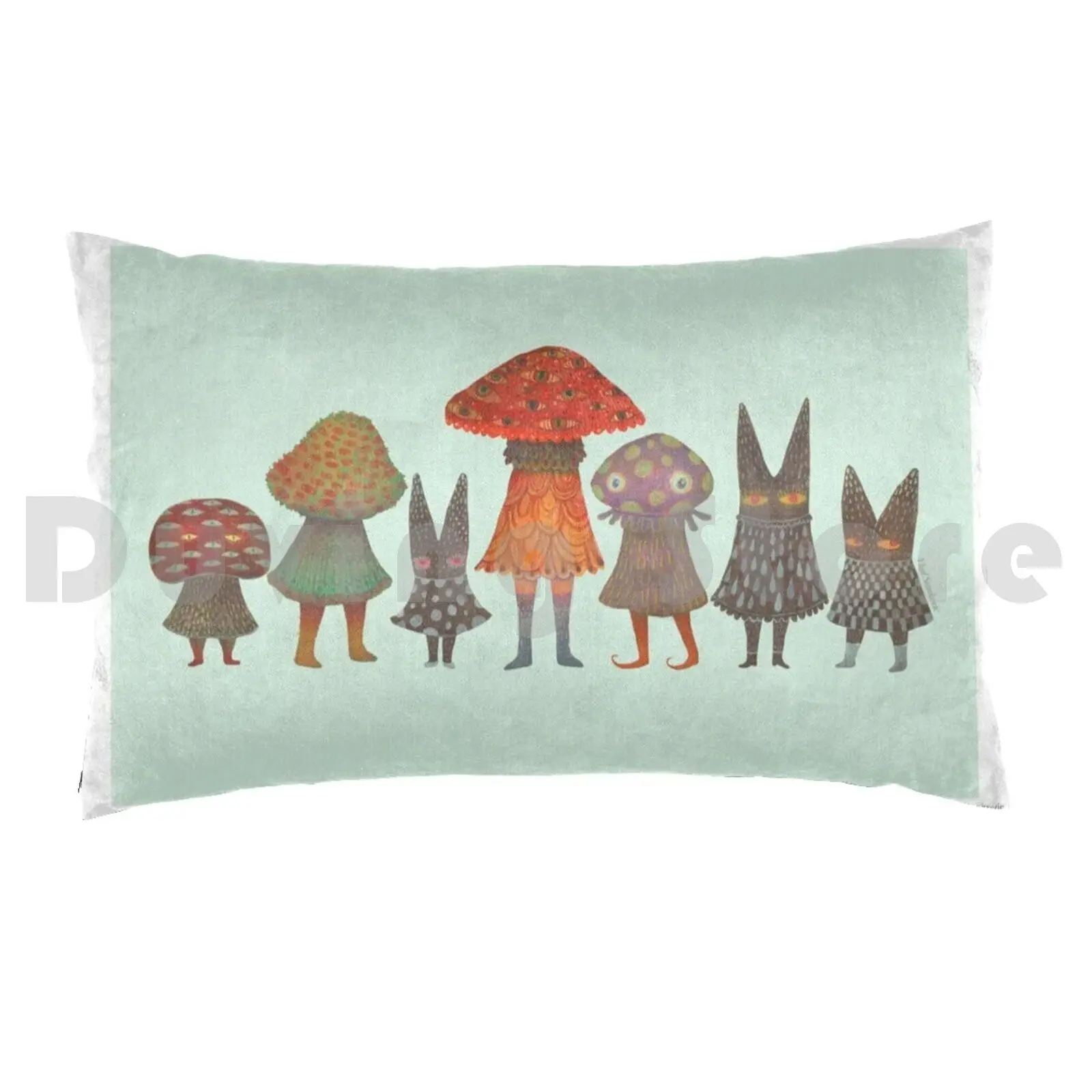 The Forest Lurkers Pillow Case Printed 50x75 Mushroom Fungi Characters Forest Lurkers Forest Lurkers Woods