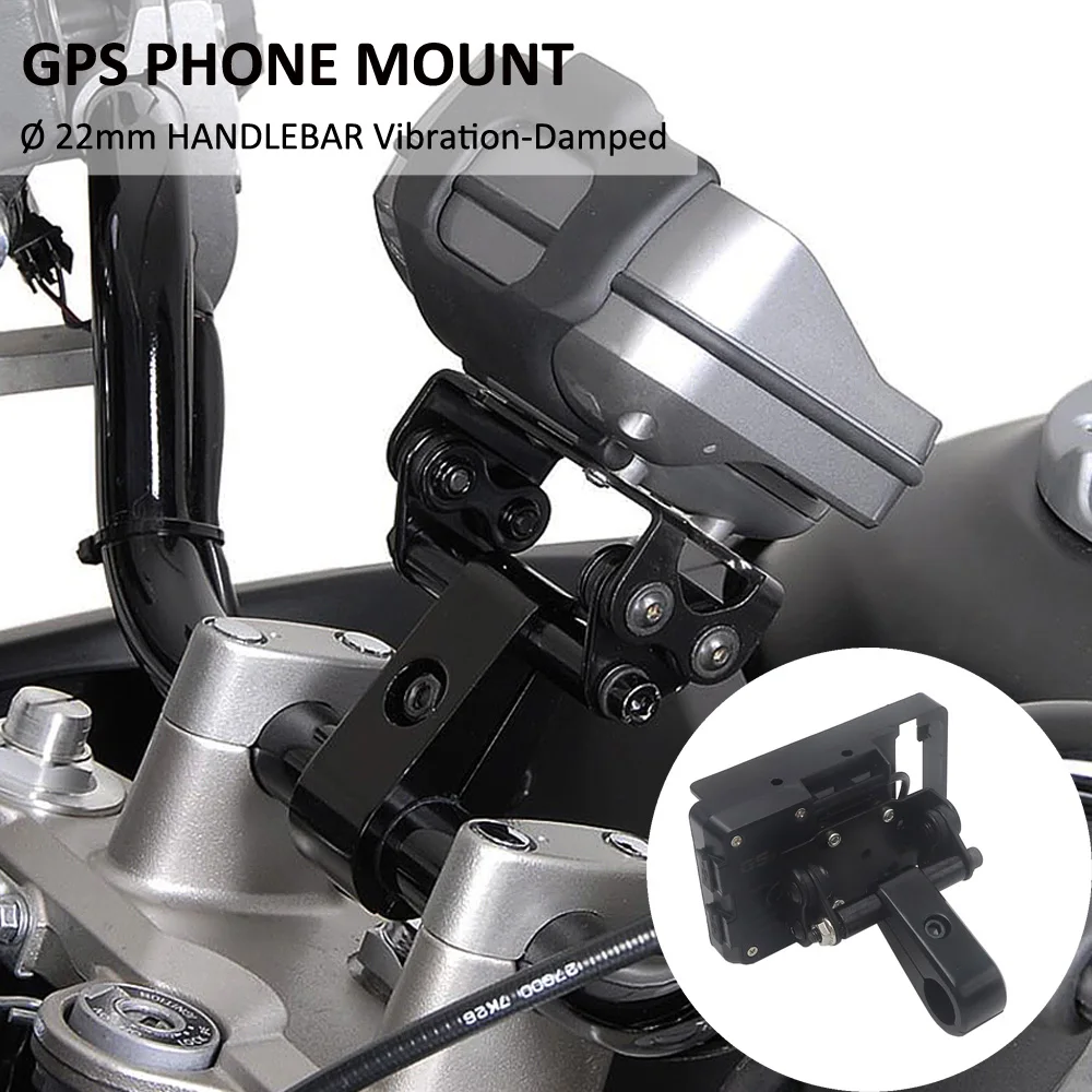 Universal For Ø 22mm Handlebar NEW GPS Mount Motorcycle Accessories Black Phone Bracket Holder