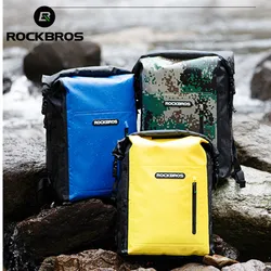 ROCKBROS-Bolso de playa para hombre y mujer, bolsa impermeable de PVC para natación, viaje, mochila enrollable a prueba de arena, 25L