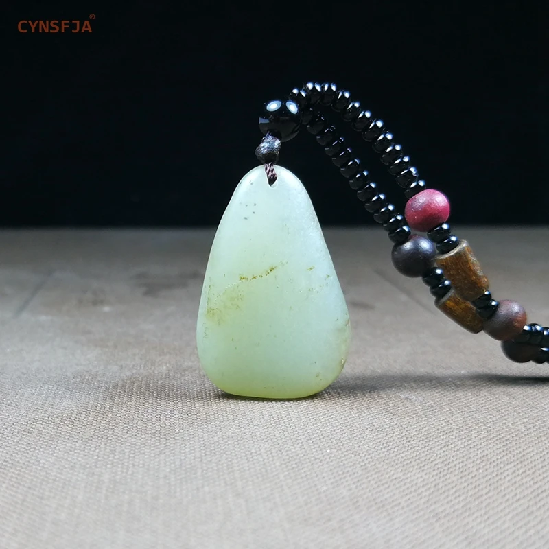 CYNSFJA New Rare Real Certified Natural Chinese Hetian Seed Jade Amulets Raw Stone Jade Pendant High Quality Best Birthday Gifts