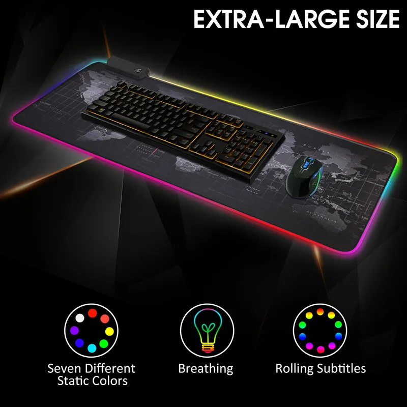 Gaming Mouse Pad RGB Computer Mouse Pad Large Gaming Mousepad XXL Mouse Pads LED Gamer Mause Carpet 900x400 Desk Mat For CS LOL