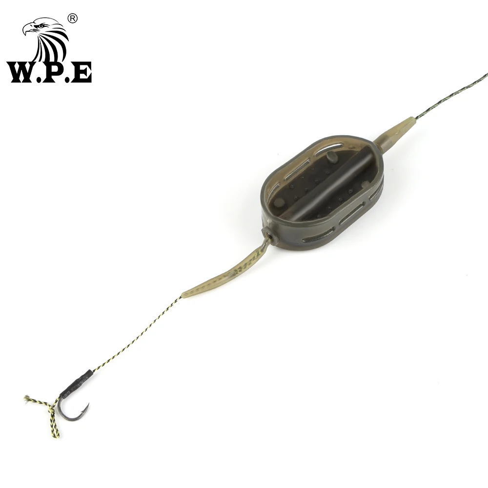 W.P.E 1piece Carp Fishing Rig Hair 30g/40g/50g/60g/70g Europe CarpFish Hook Rig Set Lead Core Line Fishing Group with Sharp Hook