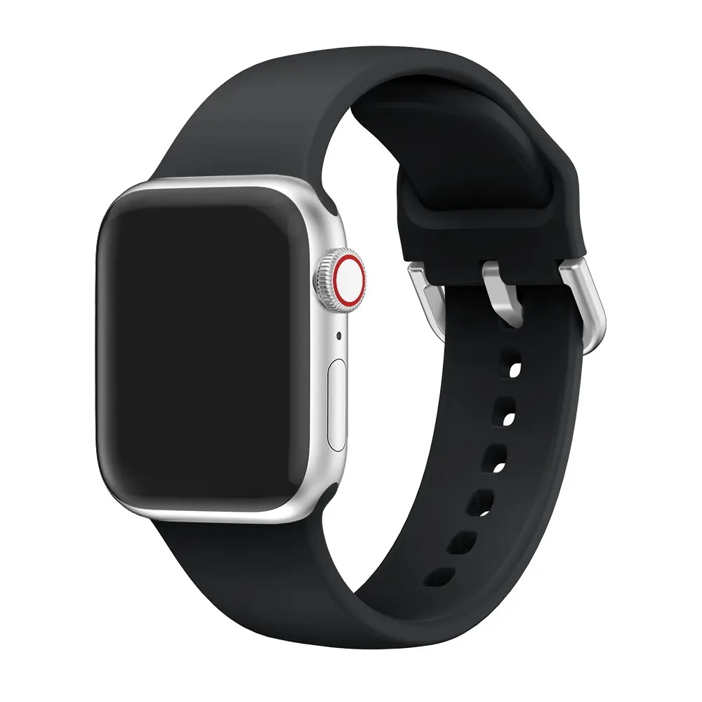 حزام سيليكون الرياضة باند لآبل ووتش 6 5 4 3 2 1 42 مللي متر 38 مللي متر المطاط Watchstrap سوار العصابات ل Iwatch 6 5 4 3 40 مللي متر 44 مللي متر