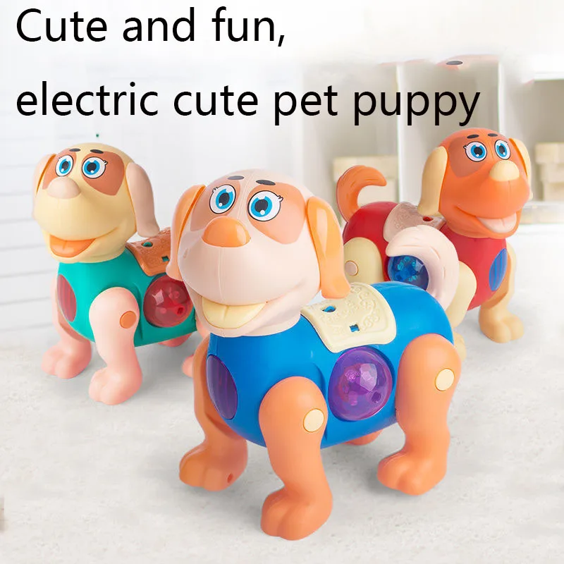 Robot électronique pour animaux de compagnie, jouets éducatifs pour enfants, lumière musicale, marche, chiot, secoueur électrique, cadeaux d'anniversaire