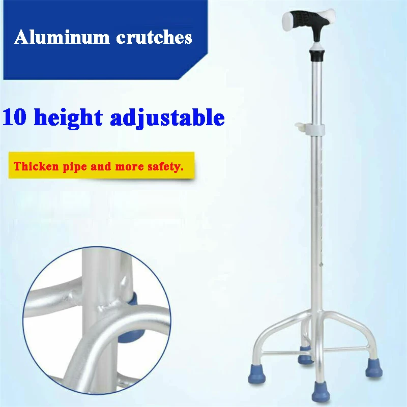 

Aluminum Alloy Crutch Anti-skid Four-Legged Walking Stick Adjustable Height Walking Aid For The Elderly