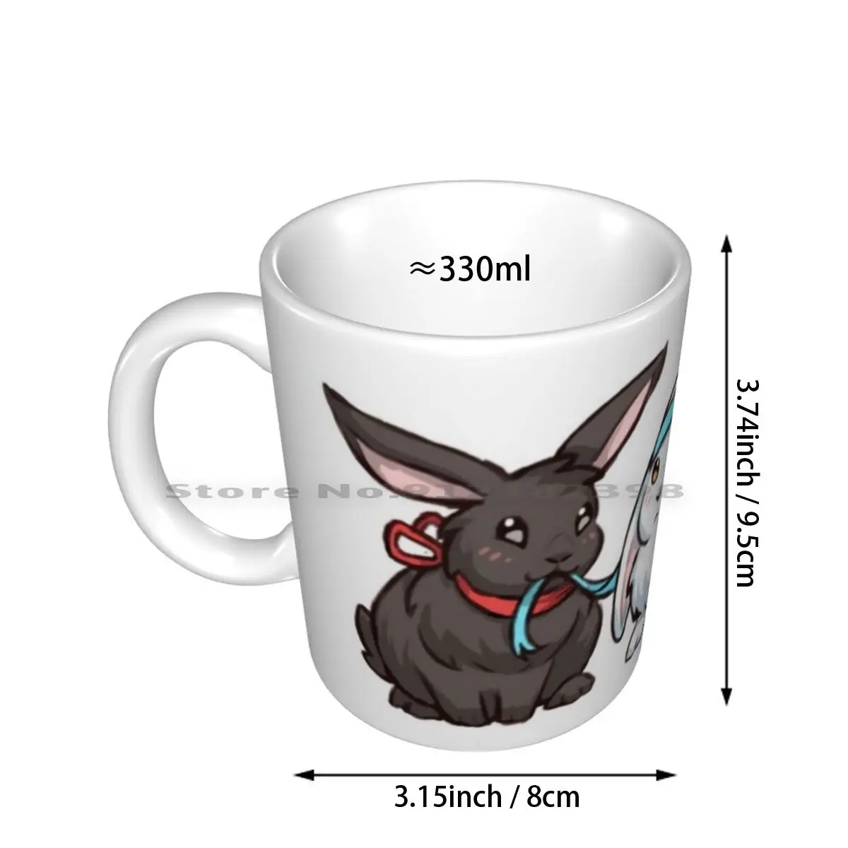 Wangxian Bunnies Ceramic Mugs Coffee Cups Milk Tea Mug Wangxian The Untamed Mo Dao Zu Shi Bunnies Rabbits Cute Lan Zhan Wei