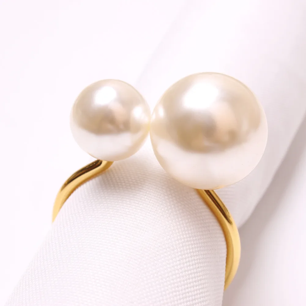 

10pcs new product highlights Pearl napkin ring wedding pearl cloth ring napkin ring hotel wedding table decoration napkin buckle