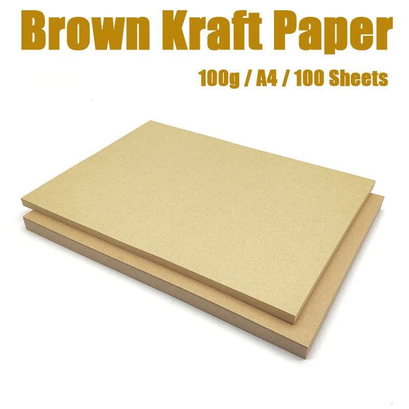 A4 Craft Handmade 100gsm Marrom Papel Kraft 100pcs