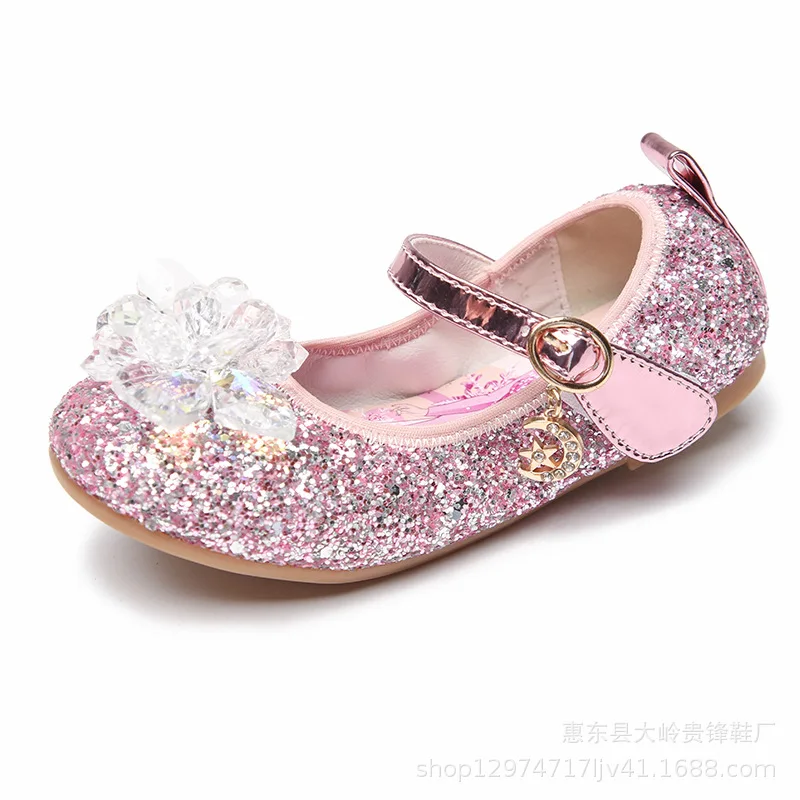 Disney Frozen Elsa Sandals Girls Shoes Princess Dance Shoes for Baby Girls Fashion Non-Slip Crystal Shoes Sandals for Girl