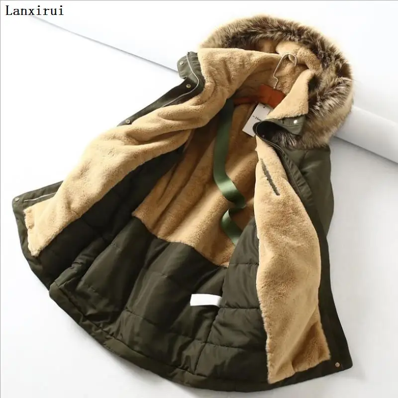 Winter Jacket Women With Large Fur Hooded New Female Long Winter Coat Parkas With Fur Lining Thick Warm Snow Wear