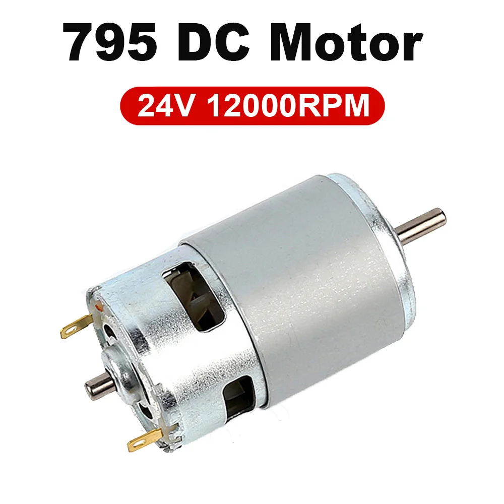 

795 DC Motor 12V 24V 12000RPM Large Torque Micro Motor with Double Ball Bearing for Power Tools Vacuum Cleaners Fans DIY Toys