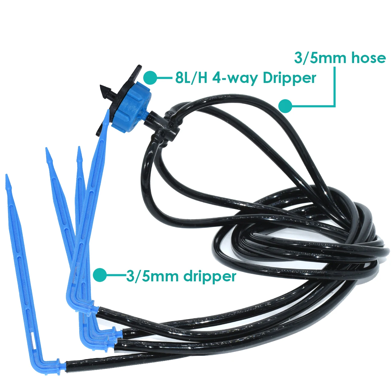 Drip Arrow Irrigation Transmitter, Dripper Sprinkler, Sistema de irrigação, Potted Growing, Yard, Estufas, 4-Way, 8L, 40m, 20m, 10 Set