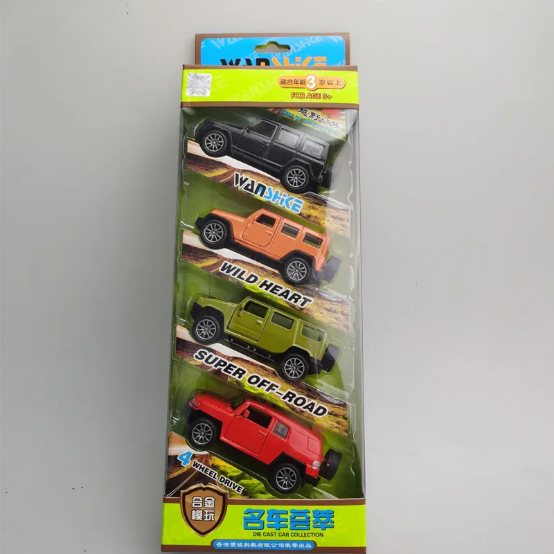 Original verpackung 1:64 legierung ziehen zurück off-road auto spielzeug, high-simulation 4-teiliges set spielzeug, kinder geschenk, freies verschiffen