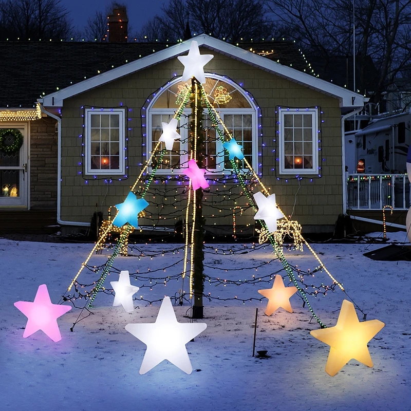 

Christmas Lights Outdoor for Home Party New Year Wedding Holiday Decorations Led lights with Remote Garden Decor Glowing Stars