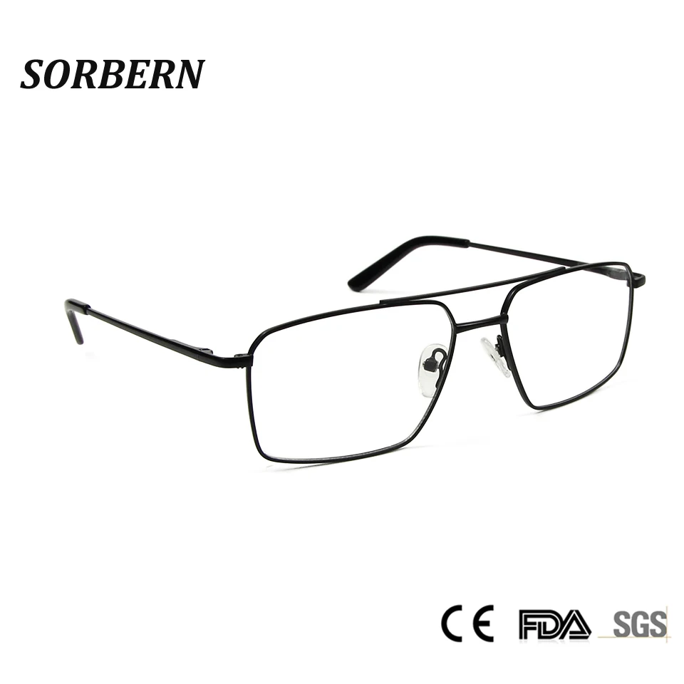 

SORBERN Vintage Silver Metal Frame Eyeglasses Prescription Lens High Quality Women Men Square Spectacles Unisex New Style