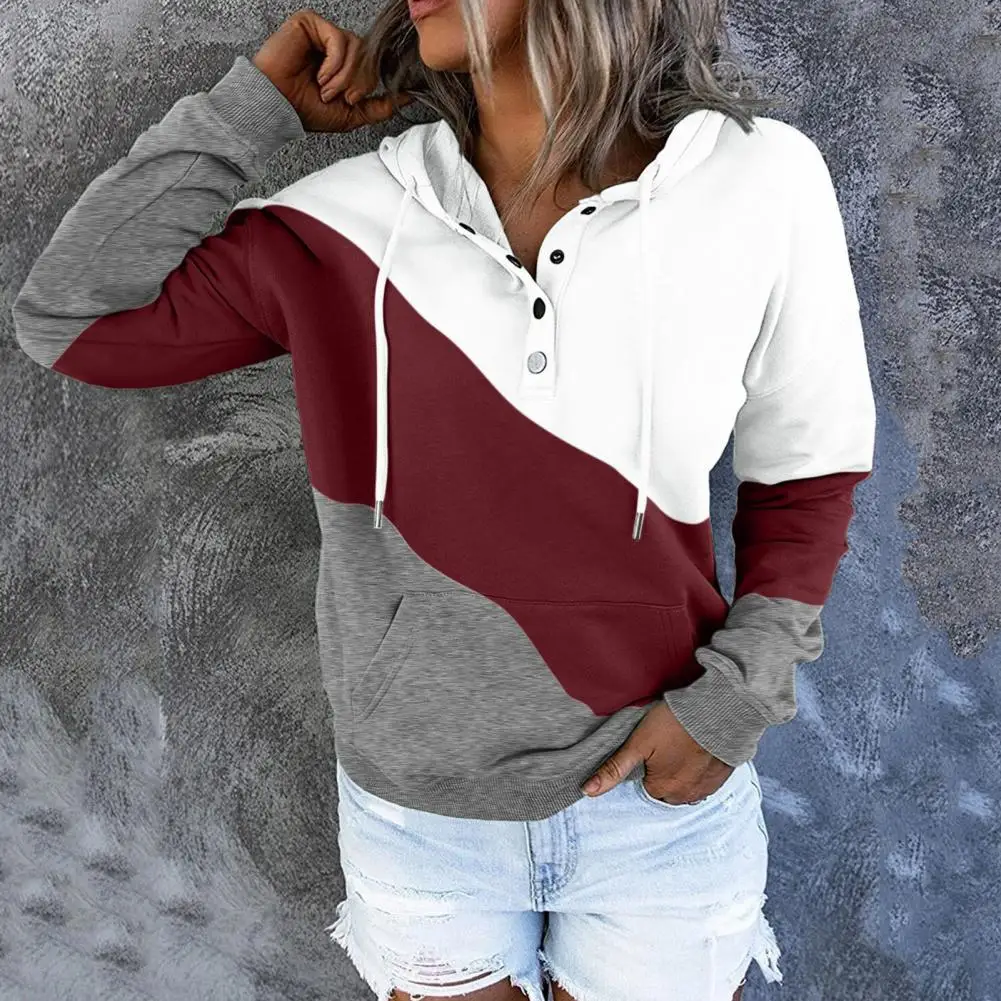 Lightweight Unique Color Block Warm Women Sweatshirt Thick Women Sweatshirt Color Block for Home