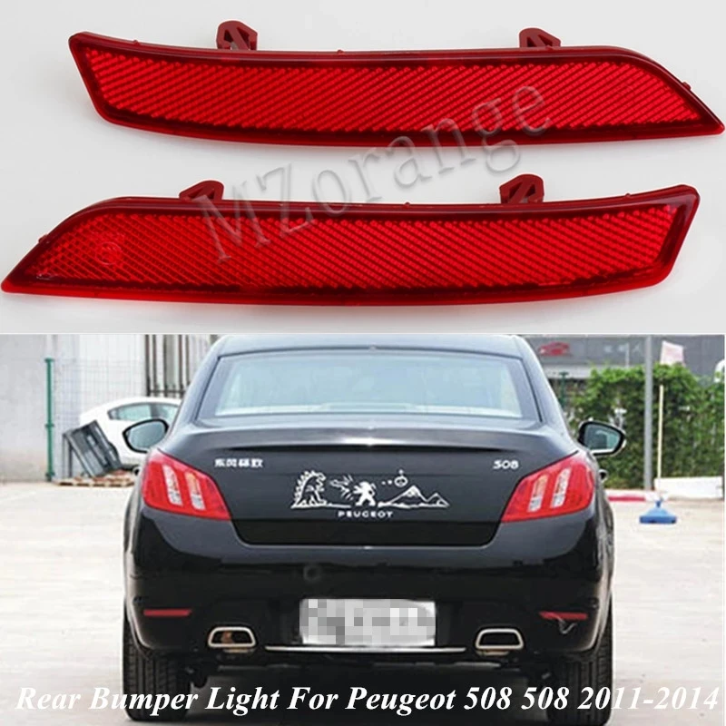 Rear Bumper Light For Peugeot 508 2011 2012 -2014 Tail Reflector Bar Warning Signal Stop Low Position Taillight Car Accessories