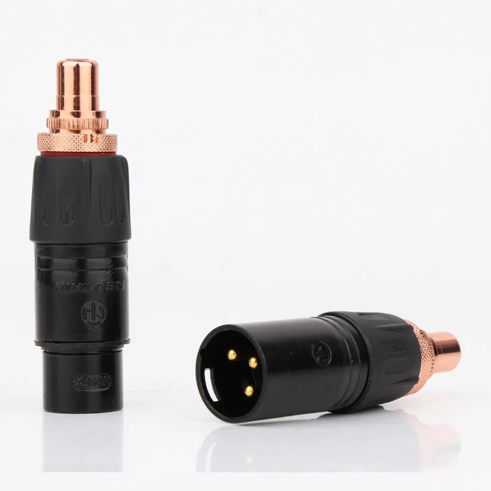 Neutrik XLR Male Female to RCA Female Socket Adapter Gold Balanced Plug Male