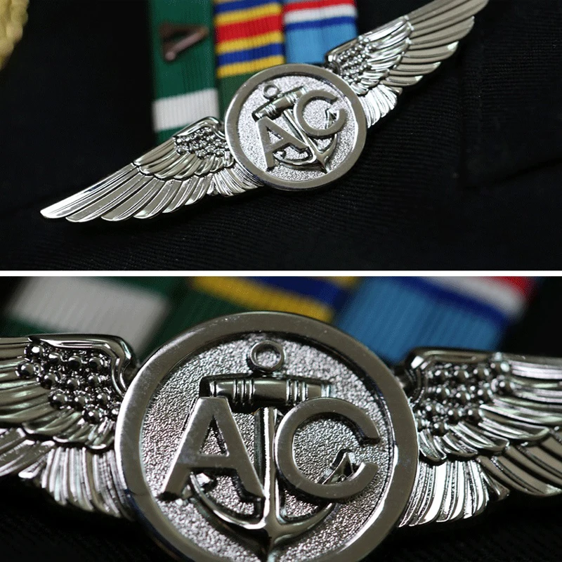 AC Flight Chapter Military Fan Metal Badge Service Chapter Military Medal Epaulette Unit Chapter USNAVY Cap badge