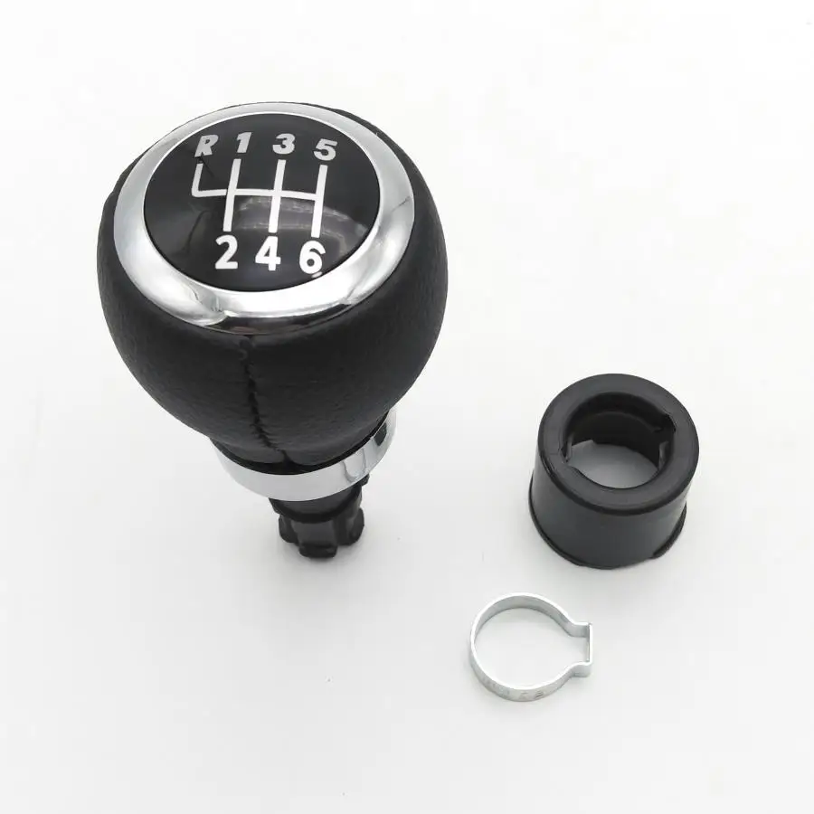 Car 6 Speed Gear Stick Shift Knob With Leather Boot 3C0711113A For VW Passat B6 2006 2007 2008 2009 2010