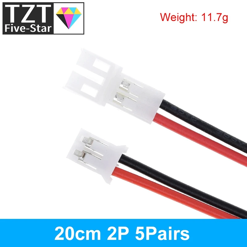 10 Stück 5 Paar Micro JST PH 2.0 2P 3P 4P 5P 6PIN Stecker-Buchsen-Verbinder mit Kabeln 20CM+20CM für Arduino MP3 – Detail 11