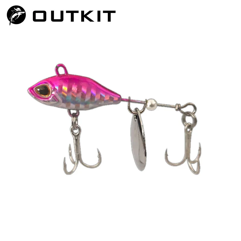 OUTKIT Long Shot Rotating Tail VIB vibration Bait Spinner Spoon Fishing Lures Jigs Tractor Fishing Hard Baits Tackle Pesca