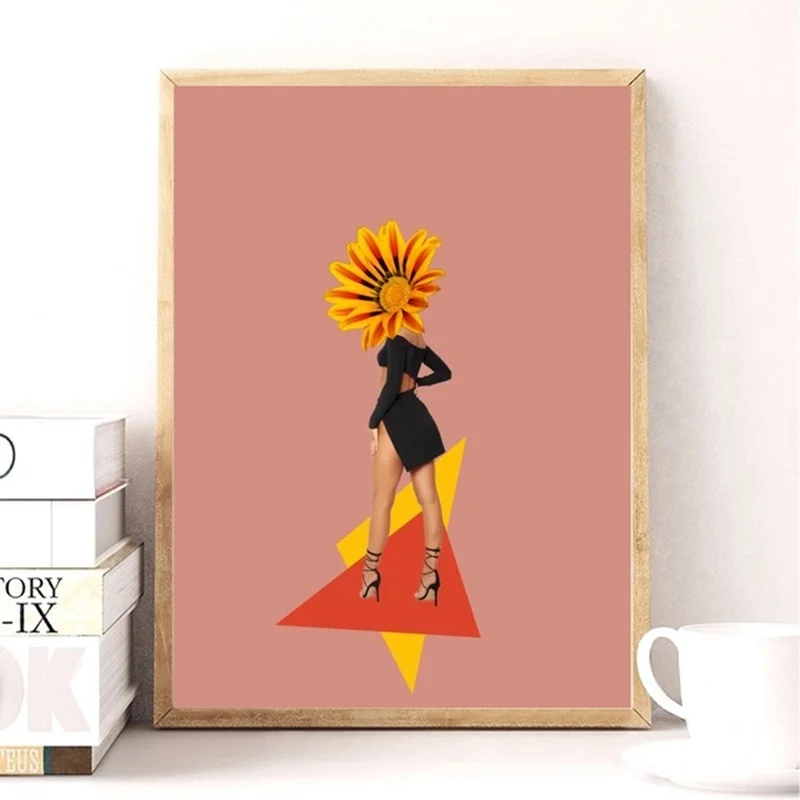 Nordic style decorative canvas ballerina ice cream painting picture home wall art print modular