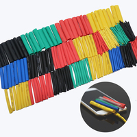 127/164/280/328Pcs Assorted Polyolefin Heat Shrink Tubing Tube Cable Sleeves Wrap Wire Set 8 Size Multicolor/Black