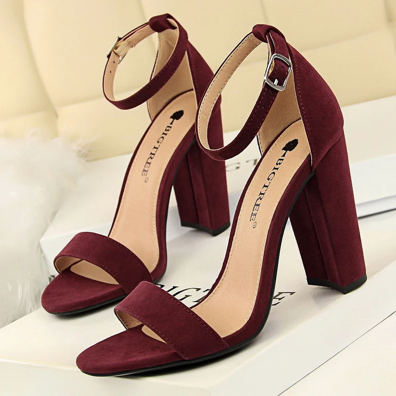 2024 Sexy High Heels New Women Pumps Comfort Women Shoes Block Heels Ladies Shoes Buckle Women Heels Female Shoes Women Sandals