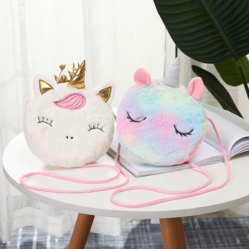 Sac à dos Kawaii pour enfant, Mini porte-monnaie en peluche douce, licorne, lapin, dessin animé, Animal mignon, sac à bandoulière, sacoche pour fille