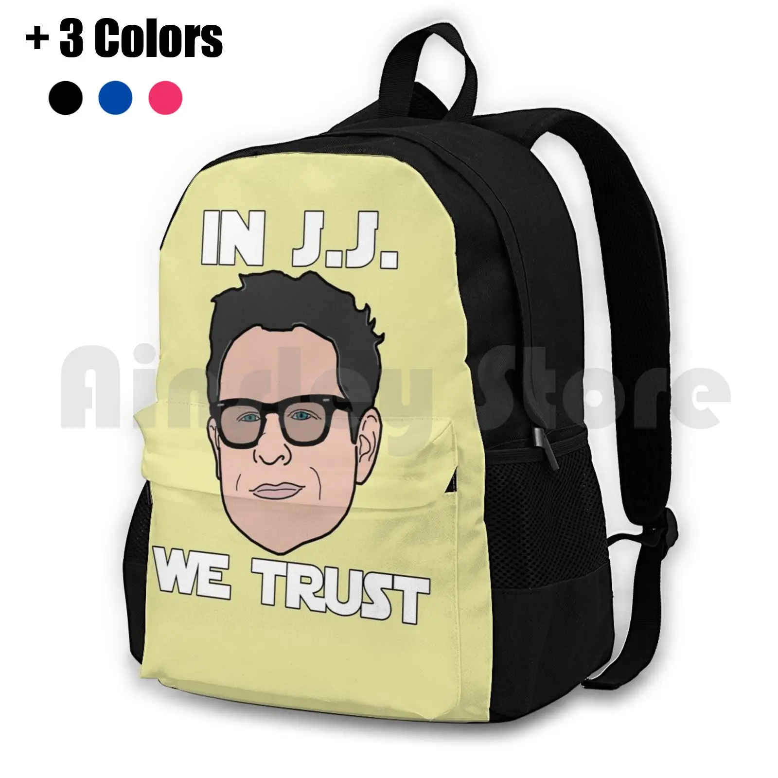 In J.j. We Trust-Bobble Head Outdoor Hiking Backpack Riding Climbing Sports Bag Abrams Movies Film Lucas Episode 7 In Jj We