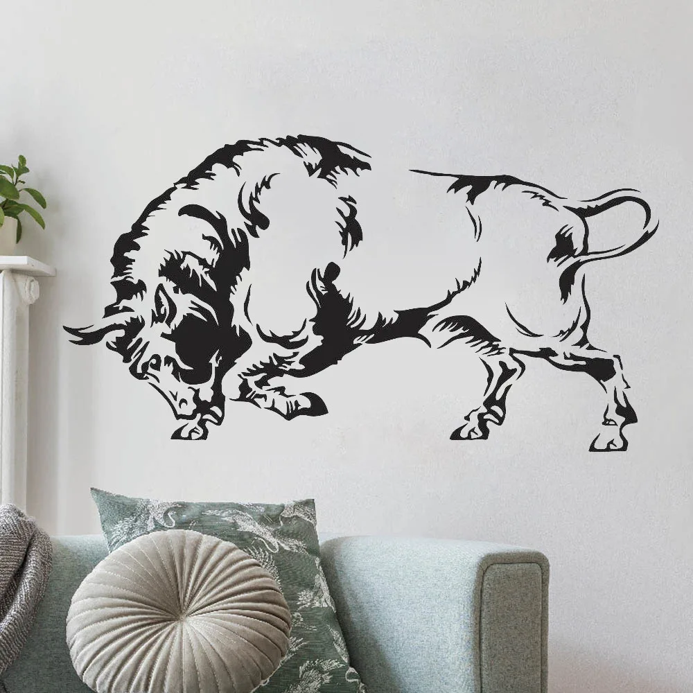 Vinyl Wall Decal Buffalo Bizon Animal Tribal Decor Stickers Mural Home Decor Living Room Farm Wallpaper High Quantity P900