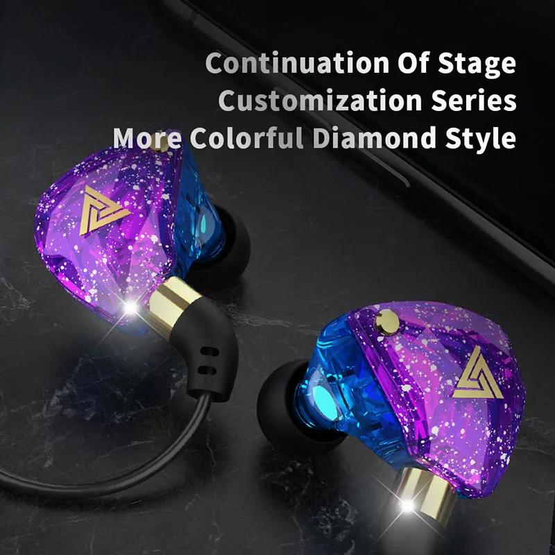 Original qkz sk8 cobre driver fone de ouvido heavey bass rock alta fidelidade cancelamento ruído música 3.5mm com fio monitor de fone de ouvido palco