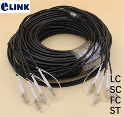 Waterproof Fiber Optic Patch Cord OM3 Armored Patch Lead Cable Outdoor FTTA Jumper 5mm, 4 Cores, SM, LC, SC, FC, 50M, TPU, 5mm