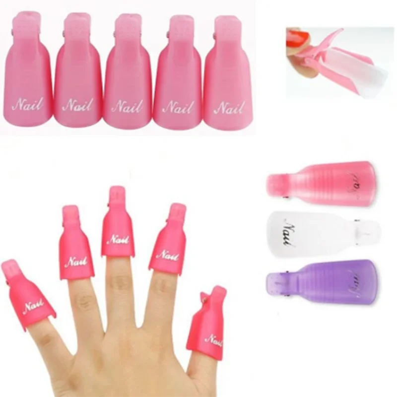 

Plastic Nail Art Soak Off Cap Clips UV Gel Polish Remover Wrap Tool Fluid for Removal of Varnish Manicure Tools