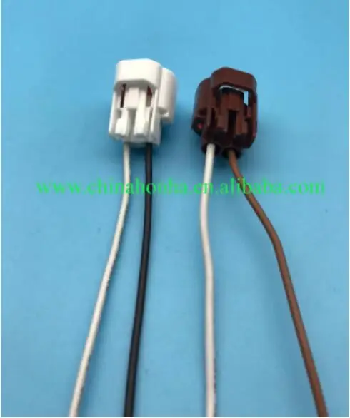 

Free shipping 50 pcs 2 pin white connector with pigtail + 50 pcs 2 pin brown connector with 15cm and 18AWG wire DJ7023-2-21